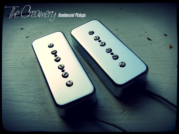 Creamery Custom Handwound Sonic-Six P90 Pickups With True Chrome Plated Nickel Covers (Not Plastic)