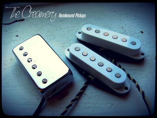 Creamery Custom Handwound Replacement HSS Strat Pickup Set Classic '59 Humbucker Bridge Strat Middle and Neck